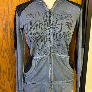 Harley-Davidson women’s front zipper hoodie-XS